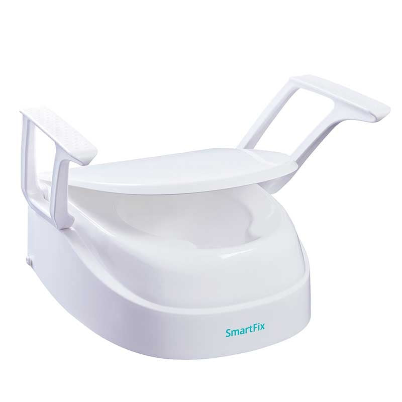 Assento Elevador WC 8-12-15cm Smartfix Tampa e Braços — Ayudas Dinámicas