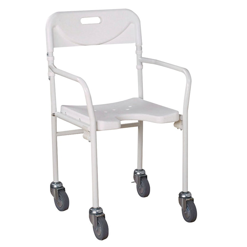 Silla de Ducha con Asiento en `U` Plegable con Ruedas — EMO