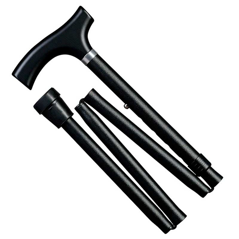 Muletilla Plegable de Aluminio Negro (85-95cm.) — Sundo Homecare