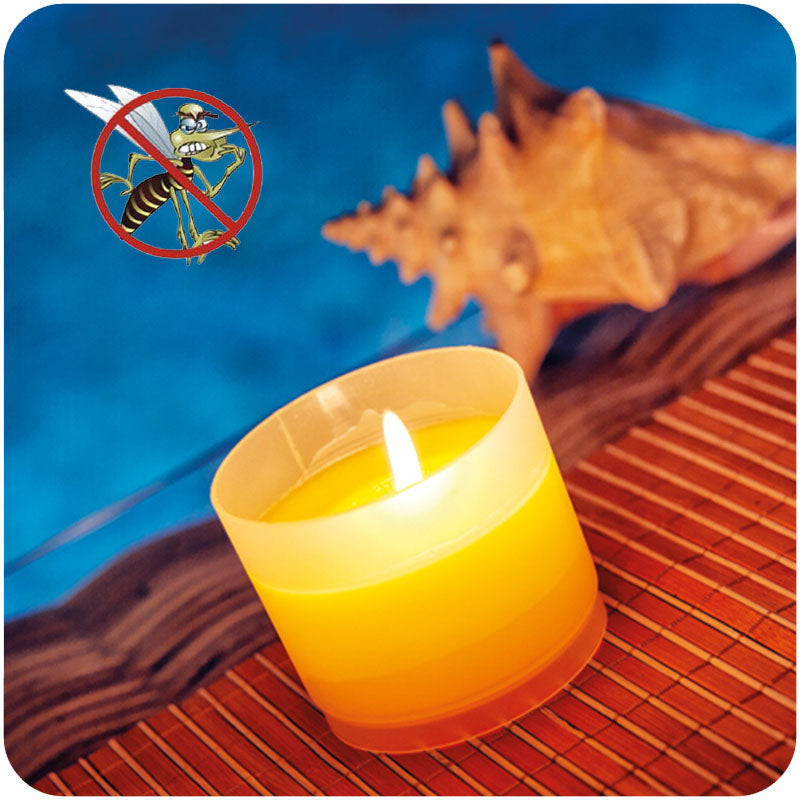 Vaso Arenado Vela Antimosquitos Citronella (9x7,5cm.) — Bienestar Senior