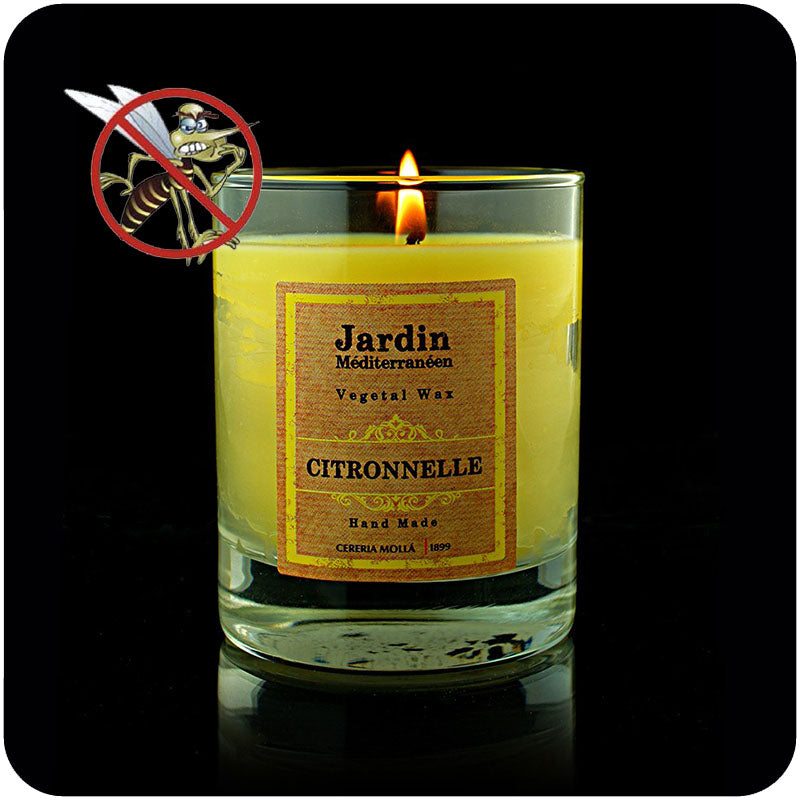 Vaso Cristal Vela Antimosquitos Citronella (7x8,5cm.)