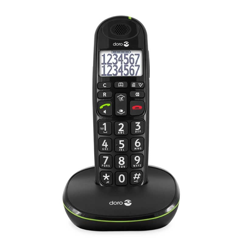 Doro PhoneEasy 110 - Teléfono Inalámbrico Teclas Parlantes -Negro-
