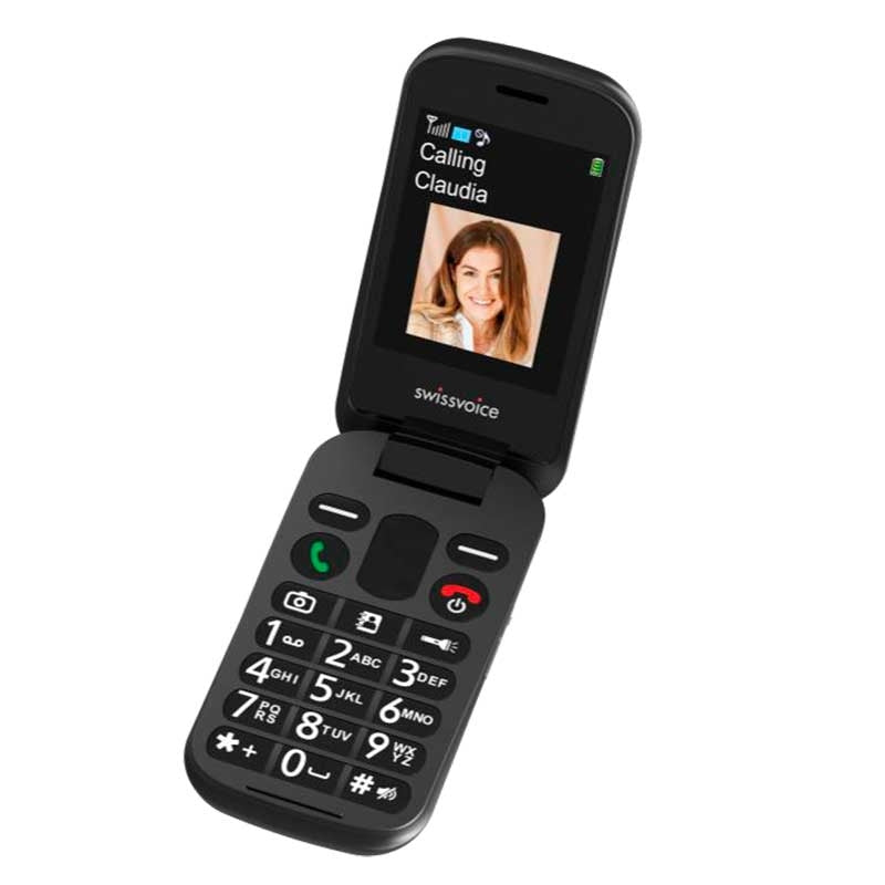Telemóvel com Tampa S38 -Preto- — SwissVoice