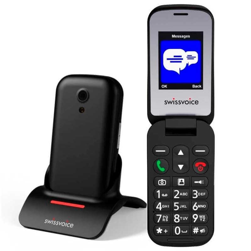 Teléfono Móvil con Tapa S24 -Negro-