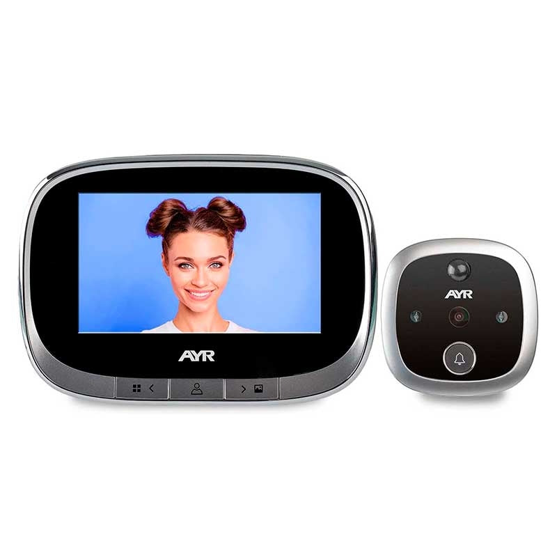 Mirilla Digital Pantalla 4,3' WiFi+Móvil -Cromado Mate-